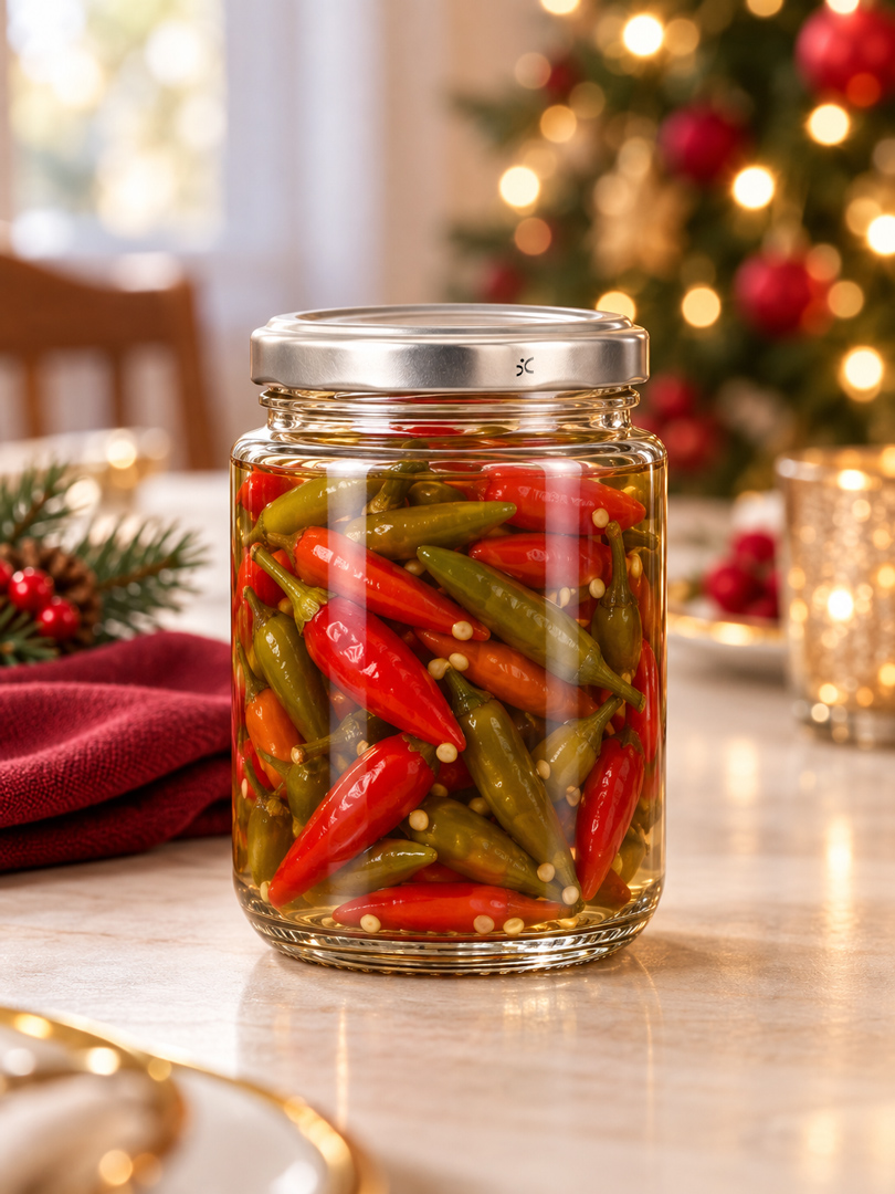 Frasco recto EA4011 250 ml boca 63 para ajíes y salsas artesanales en vinagre — conservas navideñas DisCordoba