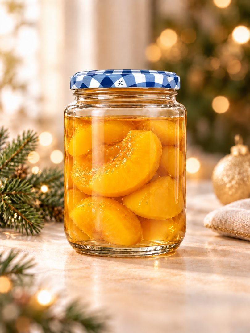 Frasco recto EA4011 250 ml boca 63 para duraznos en almíbar y conservas navideñas — DisCordoba